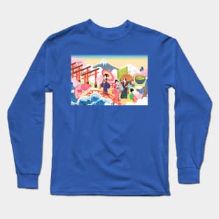 Geisha on Bridge Long Sleeve T-Shirt